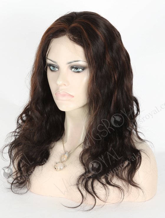 Lace Front Wigs With Highlights 16" Body Wave 1b/4# Highlighted Human Hair Wigs FLW-01293-17343