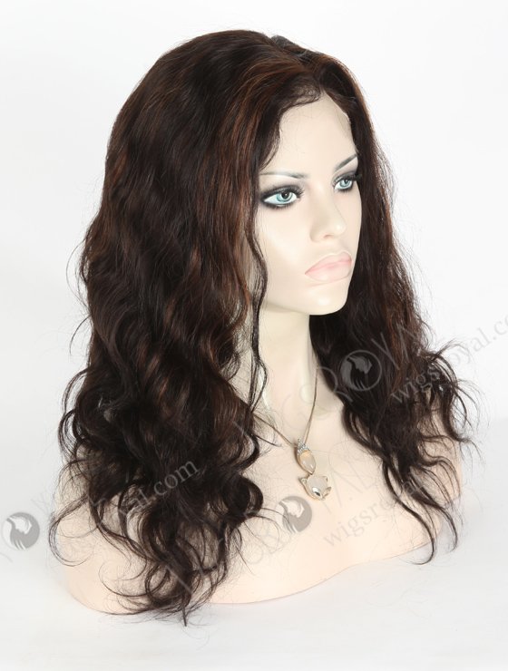Lace Front Wigs With Highlights 16" Body Wave 1b/4# Highlighted Human Hair Wigs FLW-01293-17345