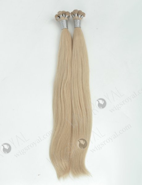 Natural Straight 20'' Cambodian Virgin White Color Hand-tied Weft Hair Extensions WR-HTW-010