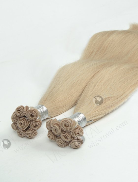 Natural Straight 20'' Cambodian Virgin White Color Hand-tied Weft Hair Extensions WR-HTW-010-17084