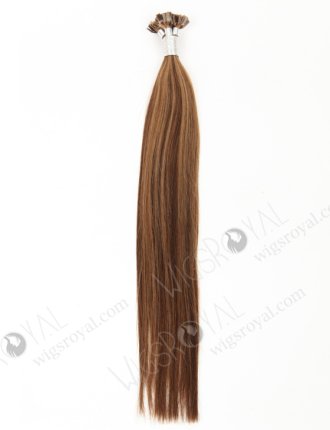 Flat tip keratin European virgin hair 20'' straight F 4#/8# color WR-PH-014