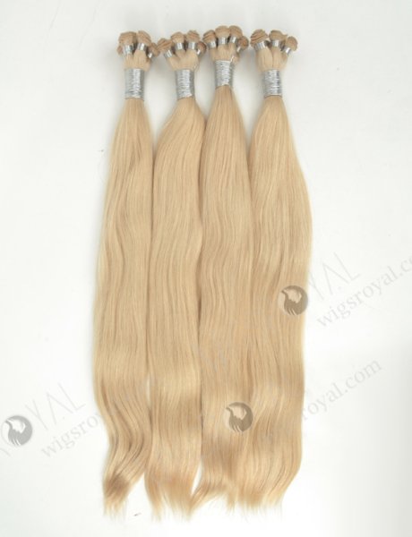 Natural Straight 20'' Brazilian Virgin White Color Hand-tied Weft Hair Extensions WR-HTW-012