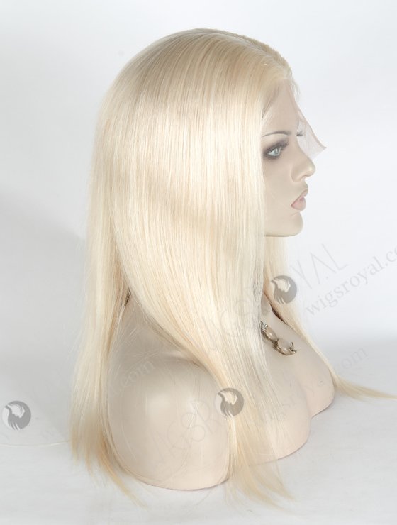 In Stock European Virgin Hair 16" Straight White Color Silk Top Full Lace Wig STW-844-17437