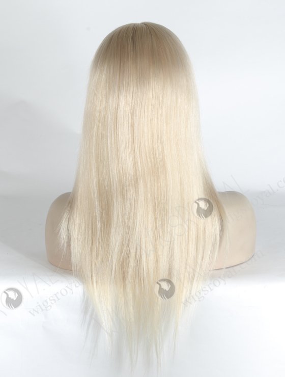 In Stock European Virgin Hair 16" Straight White Color Silk Top Full Lace Wig STW-844-17439