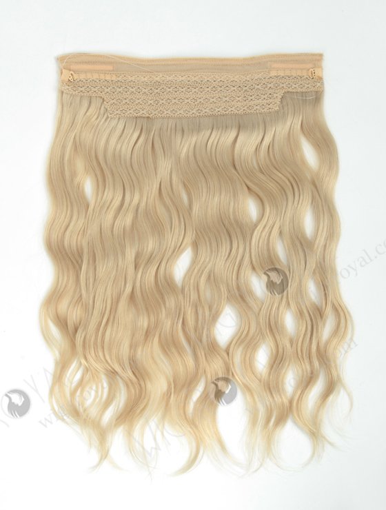 Blonde Color Indian Virgin 16'' Natural Wave Invisible Headband Wire Clip in Halo Hair Extensions WR-HA-003-17557