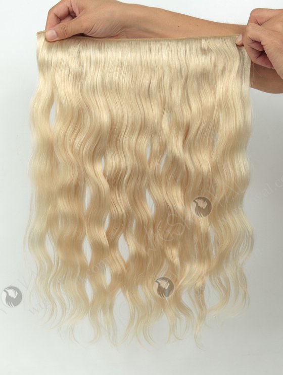 Blonde Color Indian Virgin 16'' Natural Wave Invisible Headband Wire Clip in Halo Hair Extensions WR-HA-003-17560
