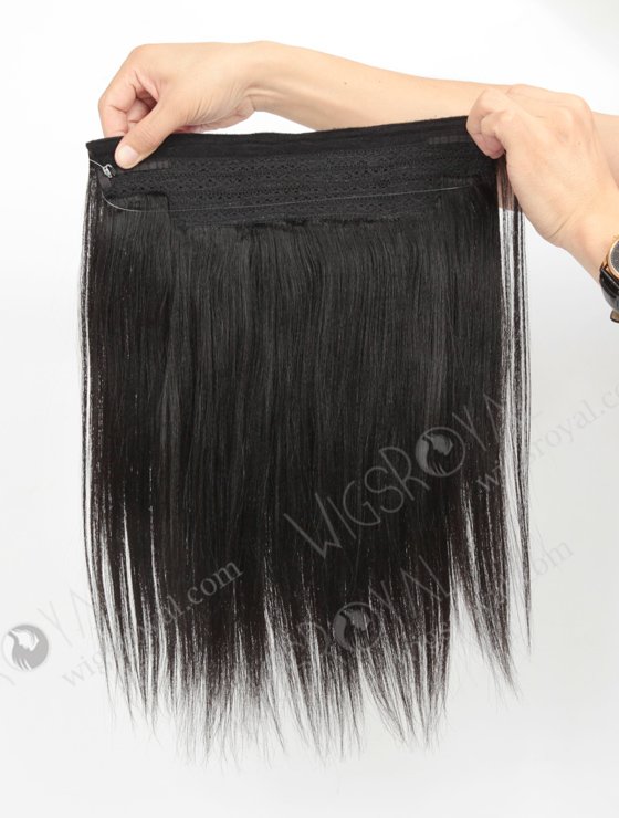 Yaki Off Black Color Invisible Headband Wire Clip in Halo Hair Extensions WR-HA-010-17635