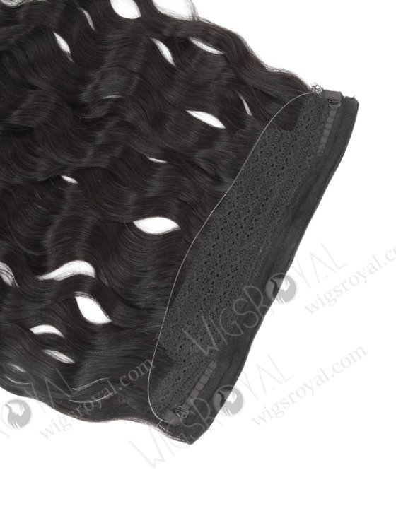 Black Color 100% Human Hair Invisible Headband Wire Clip in Halo Hair Extensions WR-HA-009-17622
