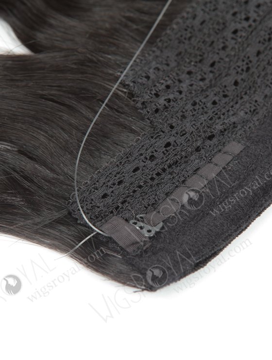 Black Color 100% Human Hair Invisible Headband Wire Clip in Halo Hair Extensions WR-HA-009-17623