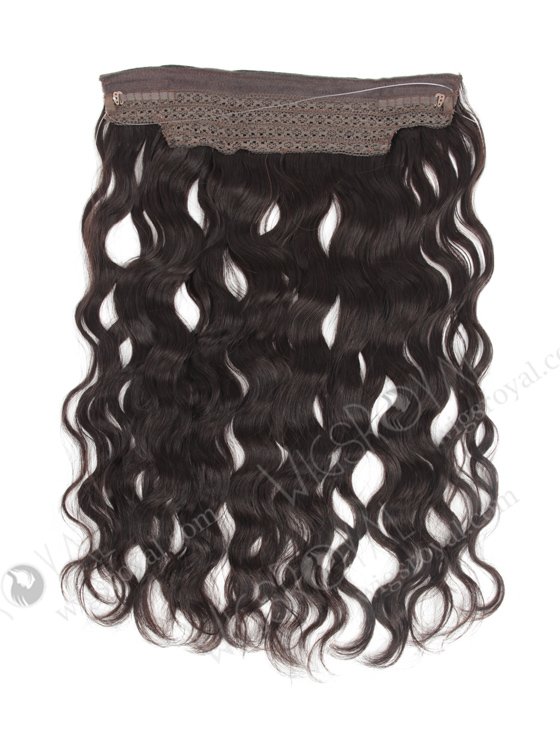 Human Hair 2# Color 18'' Natural Wave Invisible Headband Wire Clip in Halo Hair Extensions WR-HA-008-17609