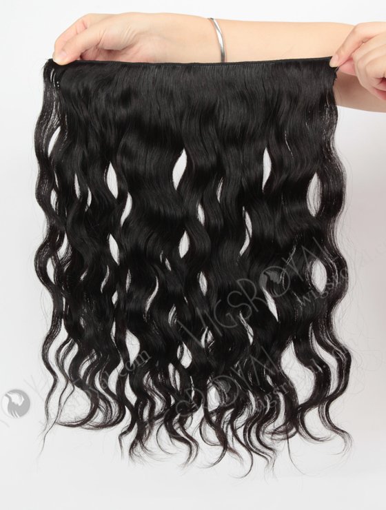 Black Color 100% Human Hair Invisible Headband Wire Clip in Halo Hair Extensions WR-HA-009-17624