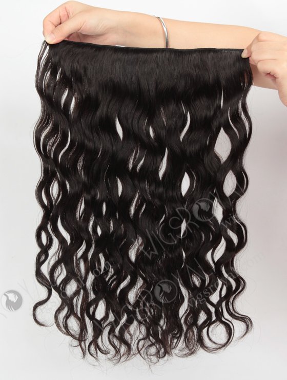 Human Hair 2# Color 18'' Natural Wave Invisible Headband Wire Clip in Halo Hair Extensions WR-HA-008-17612