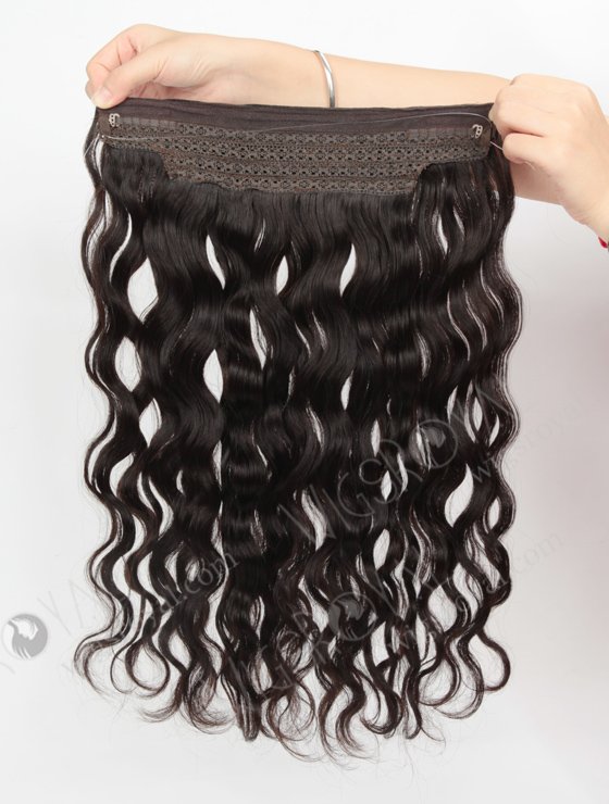 Human Hair 2# Color 18'' Natural Wave Invisible Headband Wire Clip in Halo Hair Extensions WR-HA-008-17614