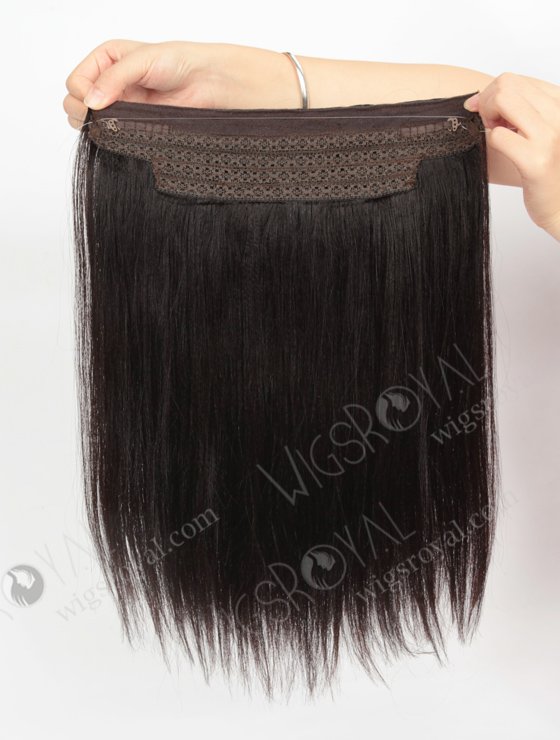 Human Hair Yaki 2# Color Invisible Headband Wire Clip in Halo Hair Extensions WR-HA-011-17647