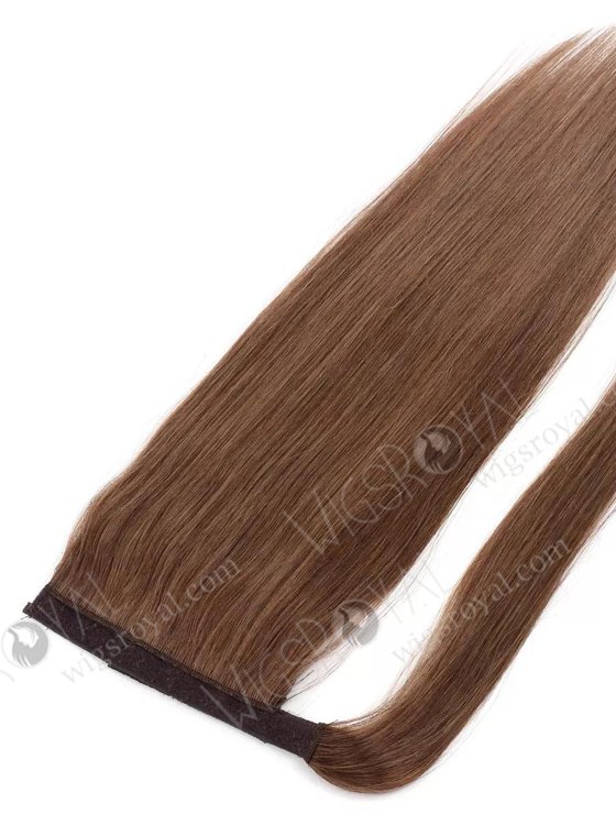 100% Human Raw Virgin Braided Drawstring Wrap Straight Ponytails Clip in Hair Extension WR-PT-001-17483