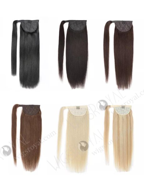 High Quality Best Virgin Human Hair Braided Drawstring Wrap Straight Ponytails WR-PT-005