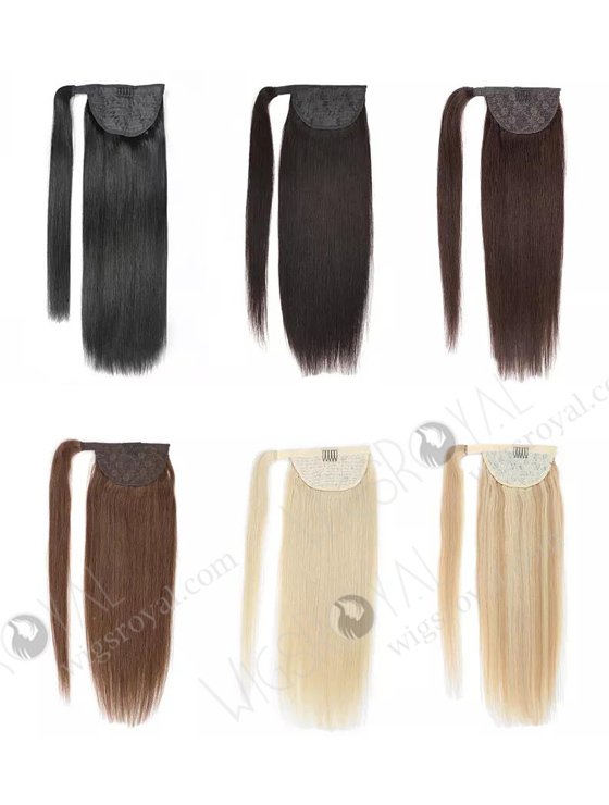 High Quality Best Virgin Human Hair Braided Drawstring Wrap Straight Ponytails WR-PT-005-17528