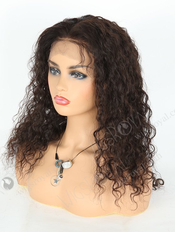 In Stock Brazilian Virgin Hair 18" Natural Curly Natural Color 360 Lace Wig 360LW-04015-17816