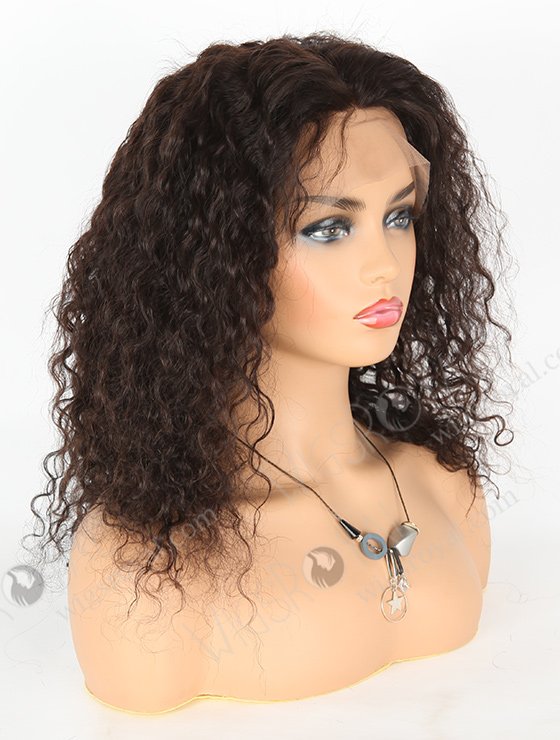 In Stock Brazilian Virgin Hair 16" Natural Curly Natural Color 360 Lace Wig 360LW-04014-17808