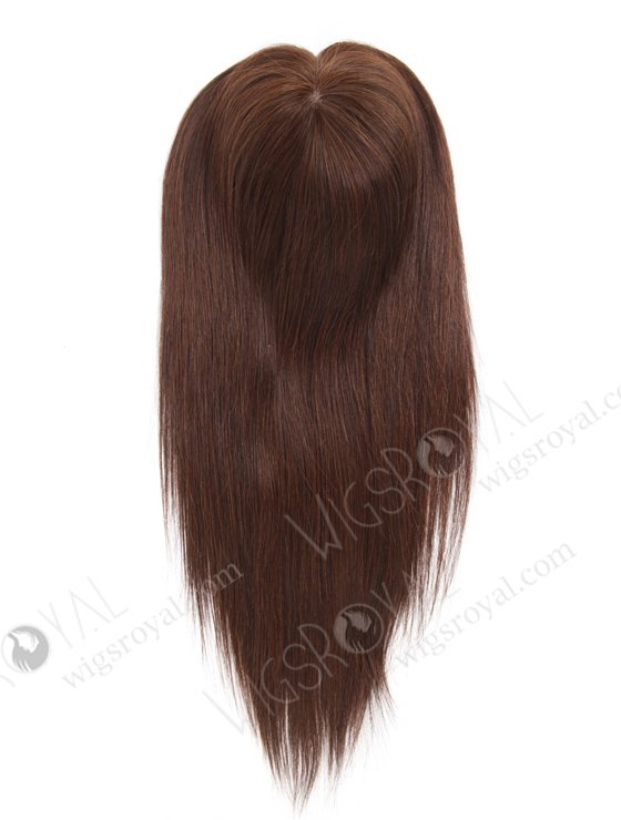 Large Base Dark Brown Hair Topper for Thinning Crown | In Stock European Virgin Hair 16" Straight 2a# Color 7"×8" Silk Top Open Weft Human Hair Topper-062-17872