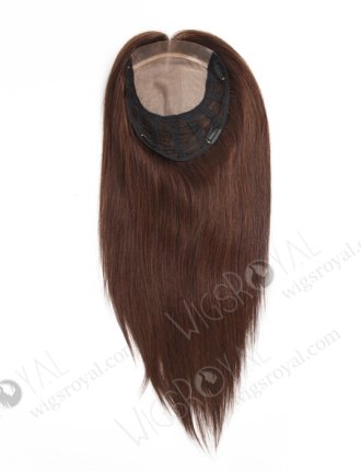 Large Base Dark Brown Hair Topper for Thinning Crown | In Stock European Virgin Hair 16" Straight 2a# Color 7"×8" Silk Top Open Weft Human Hair Topper-062