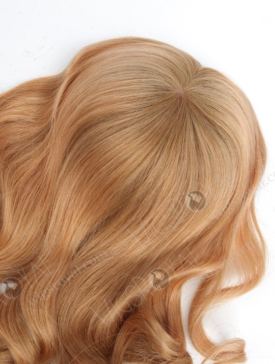 Large Base Silk Top Human Hair Topper for Women 16 Inch Full Volume Honey Brown Color Topper-065-17880