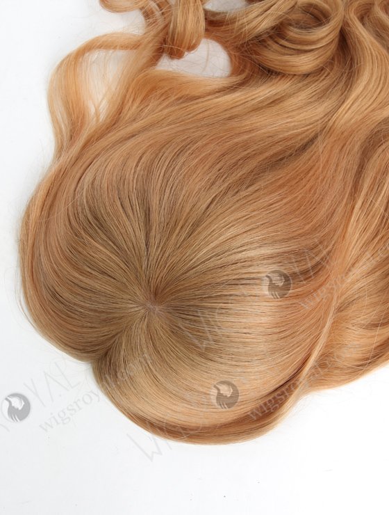 Large Base Silk Top Human Hair Topper for Women 16 Inch Full Volume Honey Brown Color Topper-065-17879