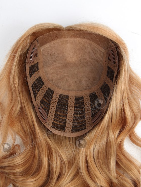 Large Base Silk Top Human Hair Topper for Women 16 Inch Full Volume Honey Brown Color Topper-065-17878