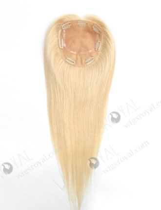 High Quality Blonde Hair Pieces Toppers Female Instant Volume | In Stock 5.5"*6" European Virgin Hair 16" Straight Color 613# Silk Top Hair Topper-041