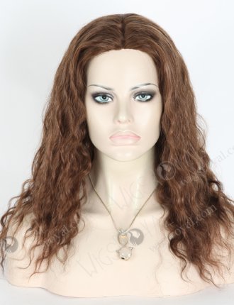 In Stock Brazilian Virgin Hair 16" Natural Curly 3/9# Evenly Blended Silk Top Glueless Wig GL-04056