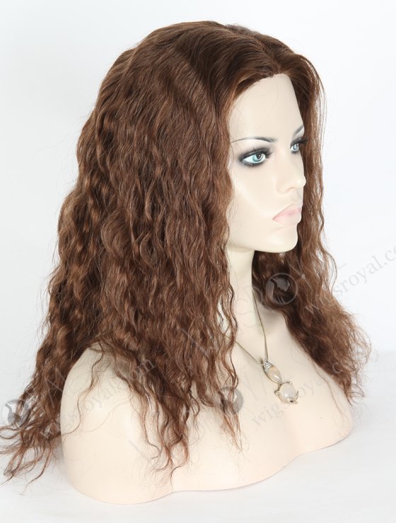 In Stock Brazilian Virgin Hair 16" Natural Curly 3/9# Evenly Blended Silk Top Glueless Wig GL-04056-17936