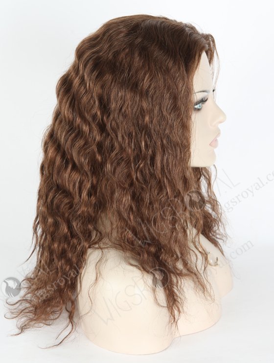 In Stock Brazilian Virgin Hair 16" Natural Curly 3/9# Evenly Blended Silk Top Glueless Wig GL-04056-17937