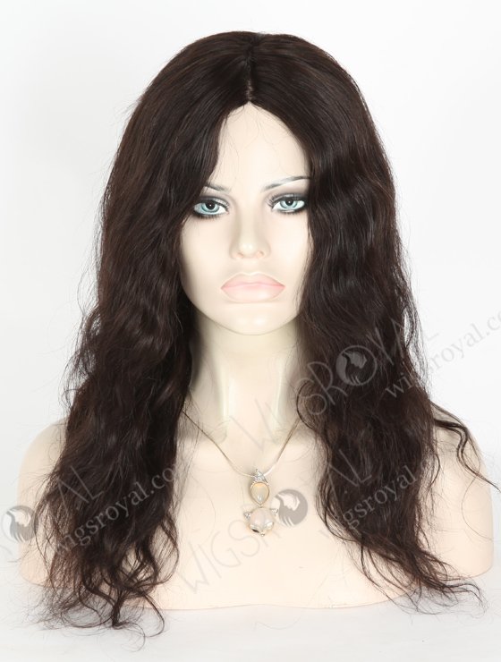 In Stock Brazilian Virgin Hair 16" Natural Wave Natural Color Silk Top Glueless Wig GL-04006-17904