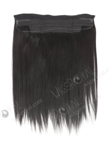 Indian Virgin 14'' Yaki 1b# Color Invisible Headband Wire Clip in Halo Hair Extensions WR-HA-010