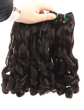 Unprocessed 5A Grade Double Draw Peruvian Hair Weave 22" Curl as picture  WR-MW-190