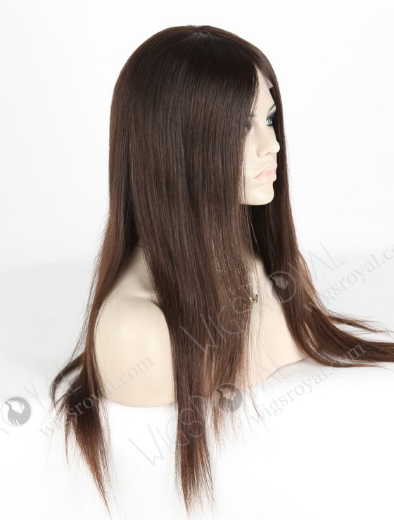 In Stock European Virgin Hair 18" Natural Straight Natural Color Lace Front Silk Top Glueless Wig GLL-08029-18020