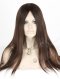In Stock European Virgin Hair 18" Natural Straight Natural Brown Color Lace Front Silk Top Glueless Wig GLL-08029