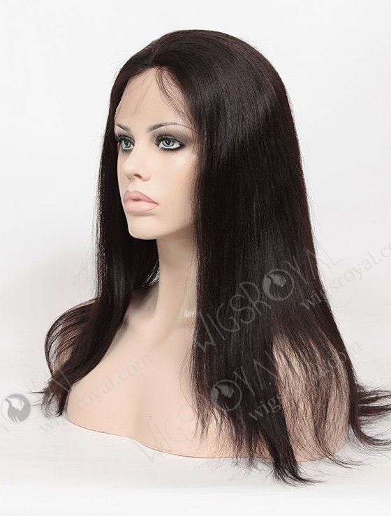 In Stock Indian Remy Hair 16" Light Yaki 1B# Color Full Lace Wig FLW-01234-18039