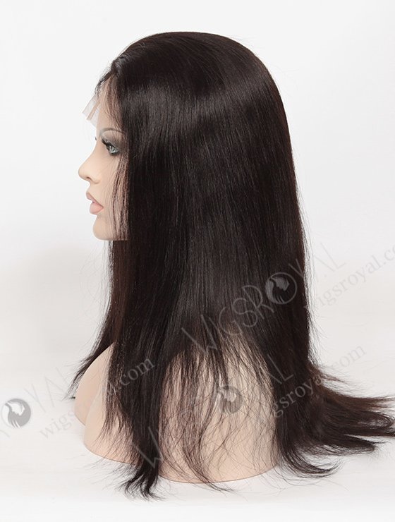 In Stock Indian Remy Hair 16" Light Yaki 1B# Color Full Lace Wig FLW-01234-18041