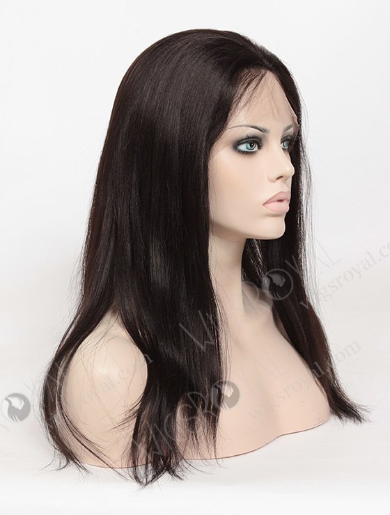 In Stock Indian Remy Hair 16" Light Yaki 1B# Color Full Lace Wig FLW-01234-18040