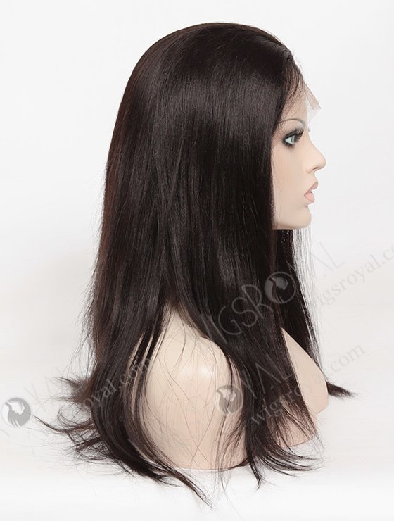 In Stock Indian Remy Hair 16" Light Yaki 1B# Color Full Lace Wig FLW-01234-18043