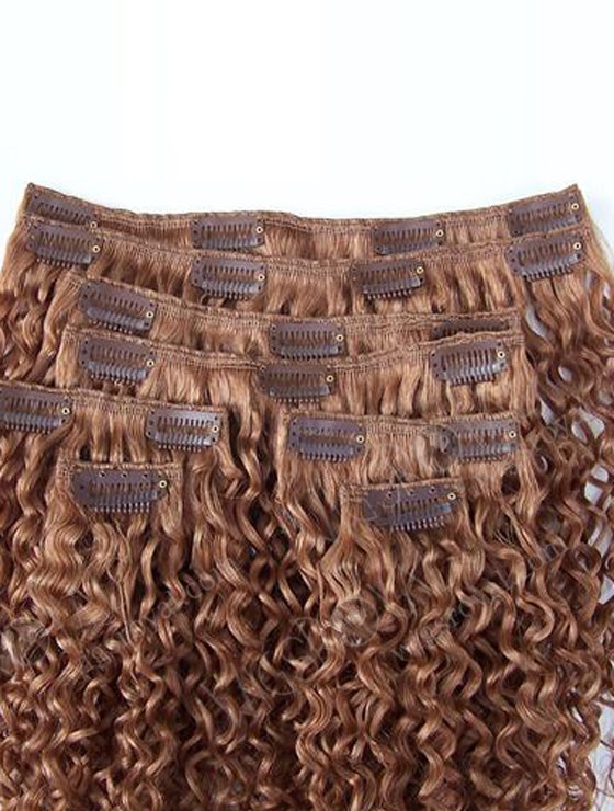 Hot Selling 7A Grade curly human hair clip in weft WR-CW-009-18045