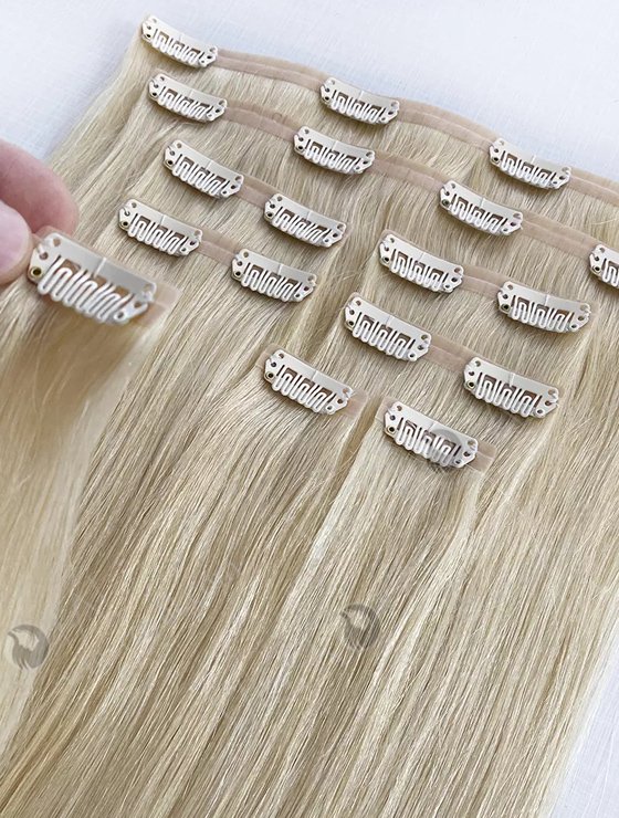 High Quality Blonde Color Clip in Weft Hair Extensions WR-CW-011-18064