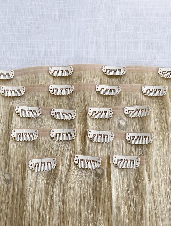 High Quality Blonde Color Clip in Weft Hair Extensions WR-CW-011-18068