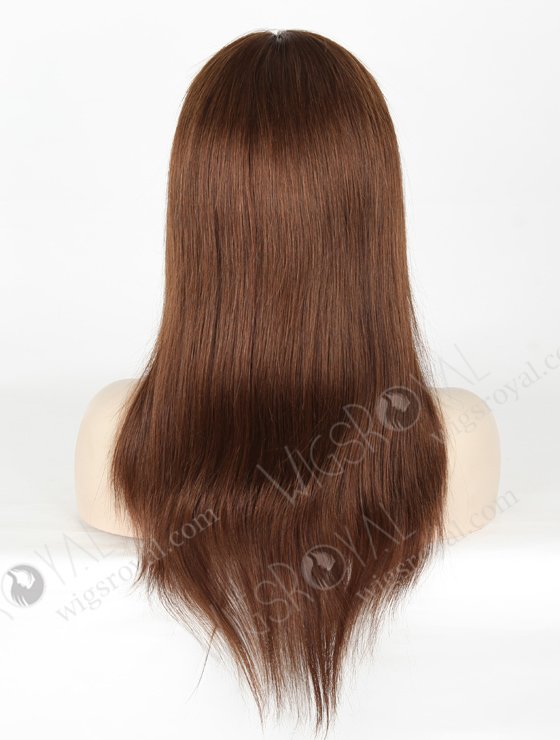 Pure Brown Color 16'' Chinese Virgin Straight Silk Top Full Lace Wig WR-ST-052-18202