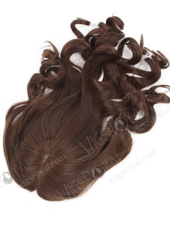 In Stock European Virgin Hair 16" Beach Wave 2a# Color 7"×7" Silk Top Wefted Hair Topper-019-18429