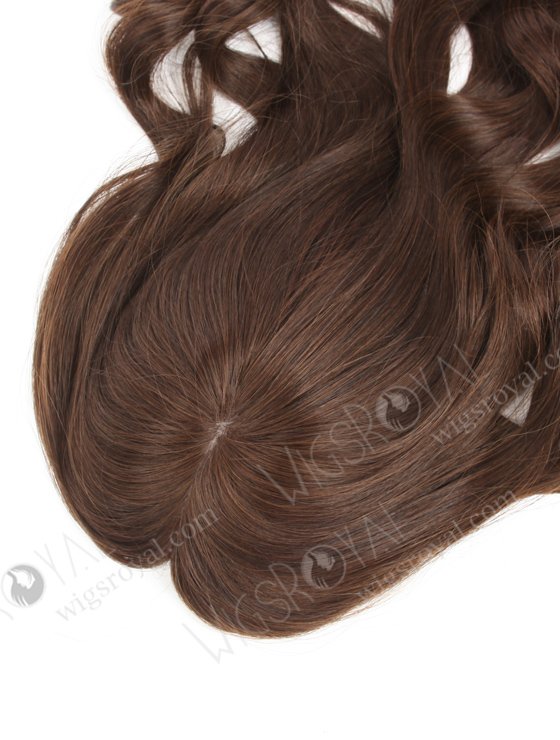 In Stock European Virgin Hair 16" Beach Wave 2a# Color 7"×7" Silk Top Wefted Hair Topper-019-18431