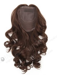 Dark Brown Wavy Hair Topper for Thinning Crown 16 Inch European Virgin Hair 7 x 7 Silk Top Wefted Volume Topper-019