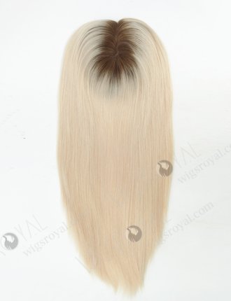 In Stock European Virgin Hair 16" One Length Straight T9/White Color 5.5"×5.5" Silk Top Wefted Kosher Topper-025