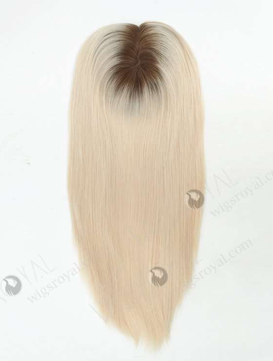 In Stock European Virgin Hair 16" One Length Straight T9/White Color 5.5"×5.5" Silk Top Wefted Kosher Topper-025-18439